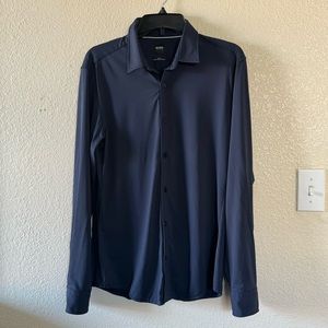 Hugo boss button up navy M